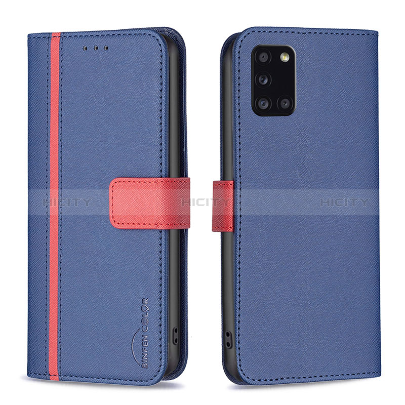 Coque Portefeuille Livre Cuir Etui Clapet B13F pour Samsung Galaxy A31 Bleu Plus