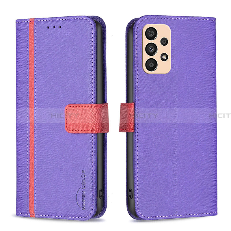 Coque Portefeuille Livre Cuir Etui Clapet B13F pour Samsung Galaxy A33 5G Violet Plus