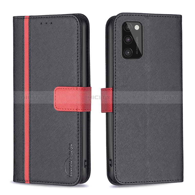 Coque Portefeuille Livre Cuir Etui Clapet B13F pour Samsung Galaxy A41 Noir Plus