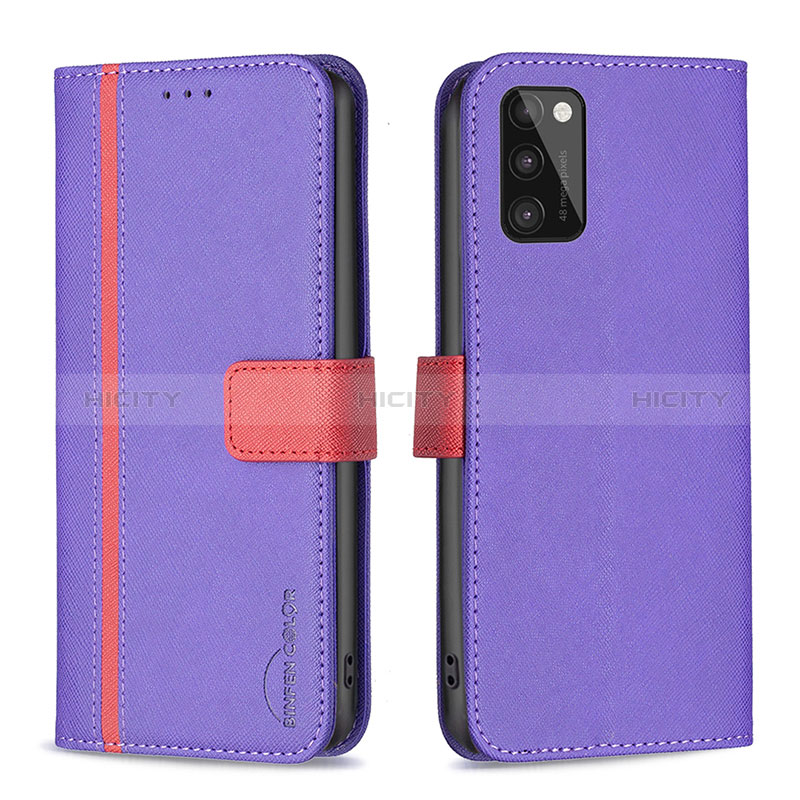 Coque Portefeuille Livre Cuir Etui Clapet B13F pour Samsung Galaxy A41 Violet Plus