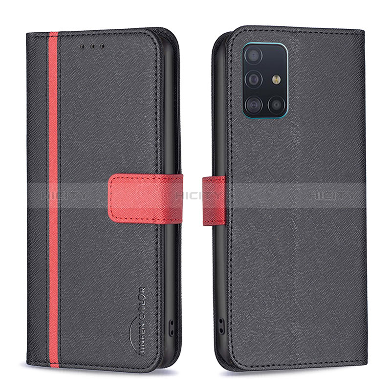 Coque Portefeuille Livre Cuir Etui Clapet B13F pour Samsung Galaxy A51 5G Noir Plus