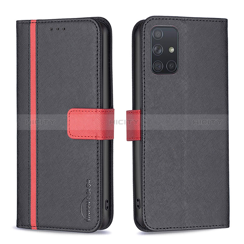 Coque Portefeuille Livre Cuir Etui Clapet B13F pour Samsung Galaxy A71 5G Noir Plus