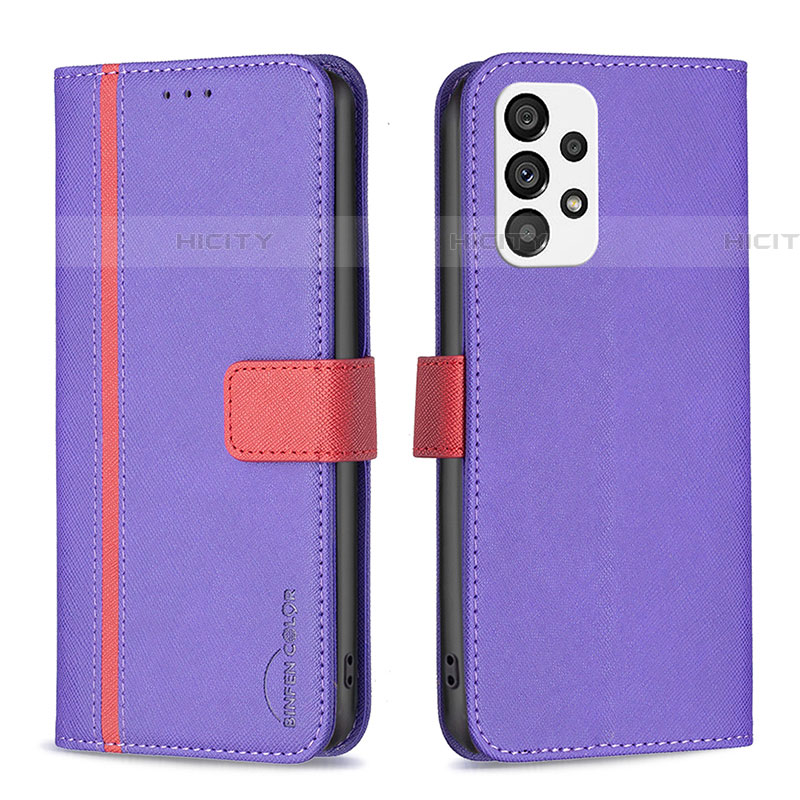 Coque Portefeuille Livre Cuir Etui Clapet B13F pour Samsung Galaxy A73 5G Violet Plus