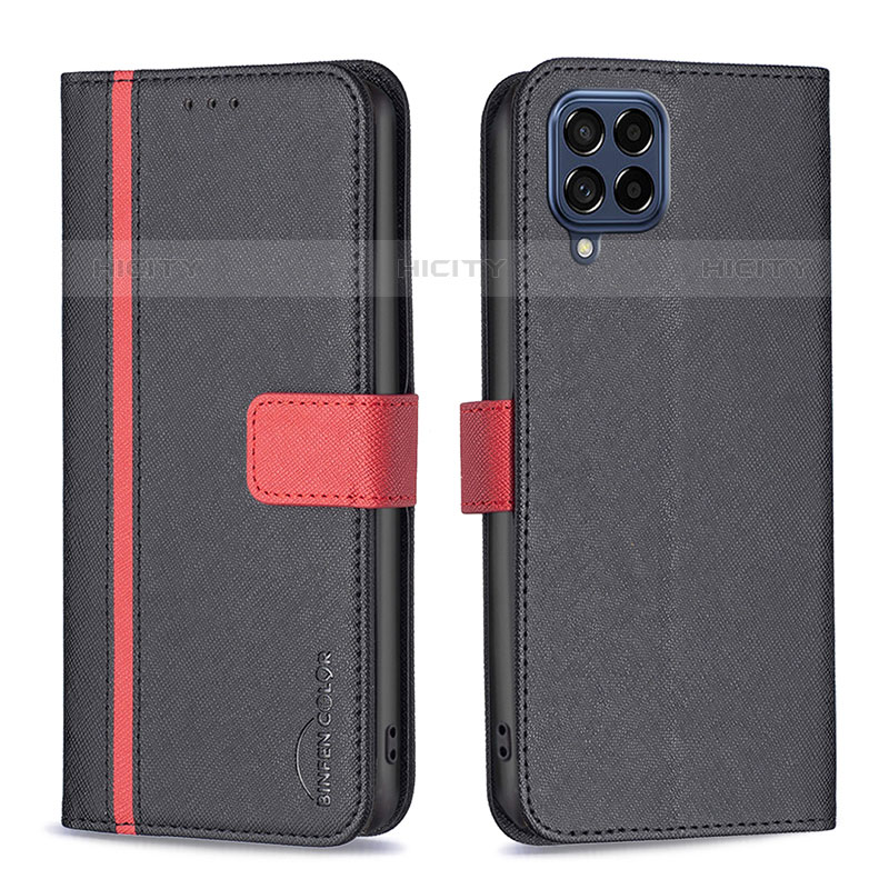 Coque Portefeuille Livre Cuir Etui Clapet B13F pour Samsung Galaxy M53 5G Noir Plus