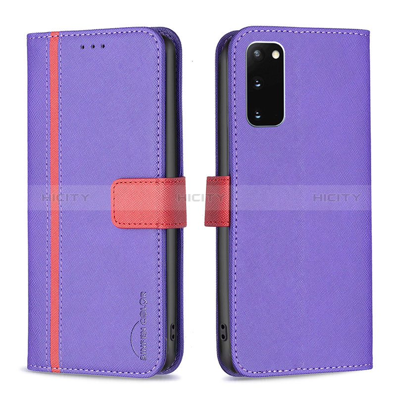 Coque Portefeuille Livre Cuir Etui Clapet B13F pour Samsung Galaxy S20 5G Violet Plus