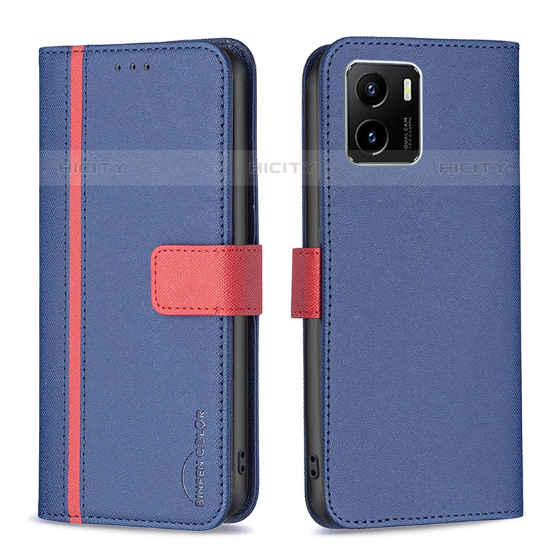 Coque Portefeuille Livre Cuir Etui Clapet B13F pour Vivo iQOO U5x Bleu Plus