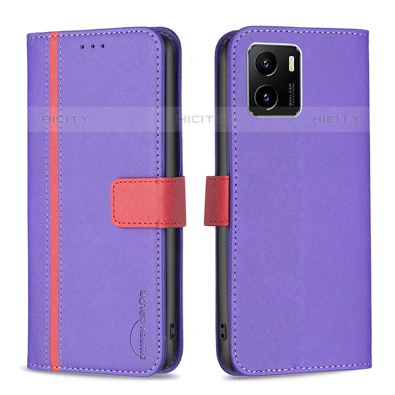 Coque Portefeuille Livre Cuir Etui Clapet B13F pour Vivo iQOO U5x Violet Plus