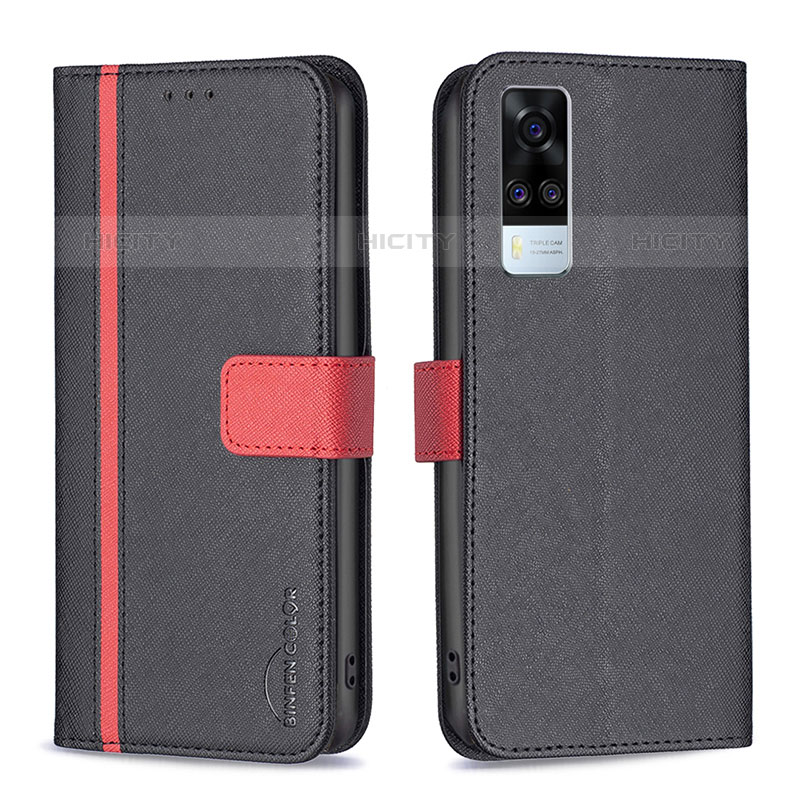 Coque Portefeuille Livre Cuir Etui Clapet B13F pour Vivo Y51A Noir Plus