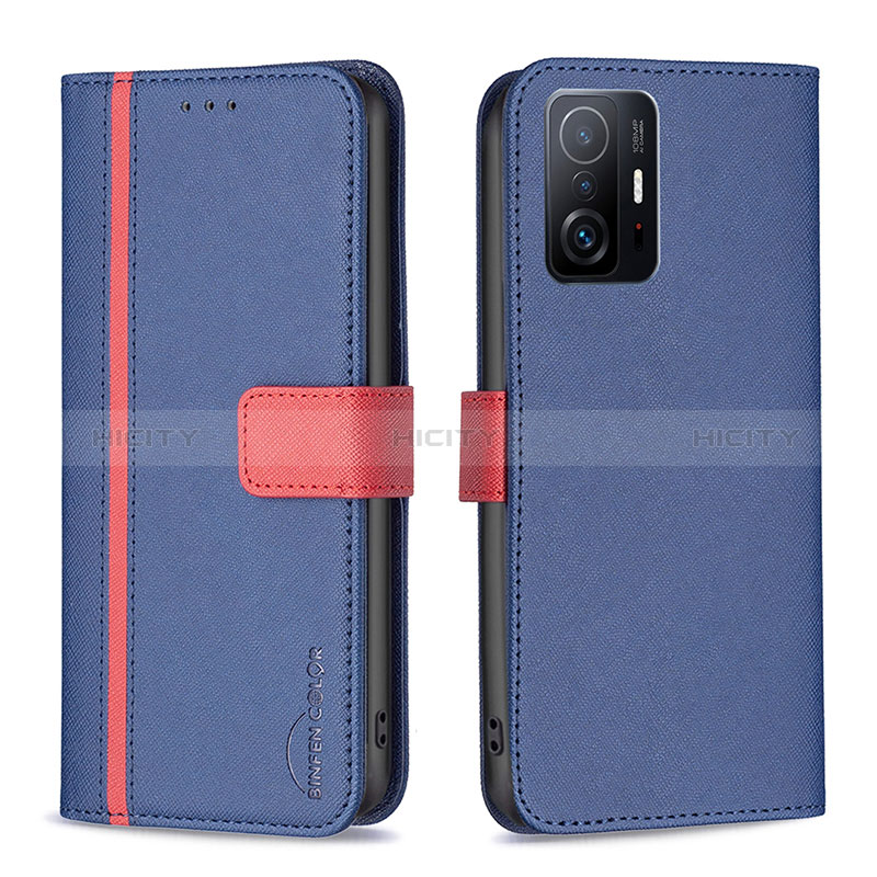 Coque Portefeuille Livre Cuir Etui Clapet B13F pour Xiaomi Mi 11T Pro 5G Bleu Plus