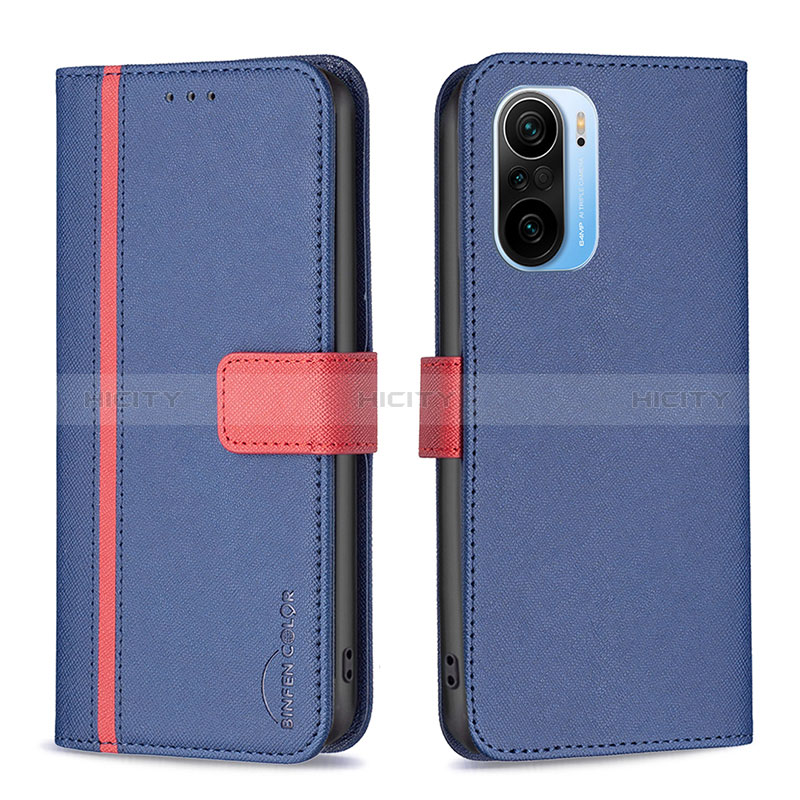 Coque Portefeuille Livre Cuir Etui Clapet B13F pour Xiaomi Mi 11X Pro 5G Bleu Plus