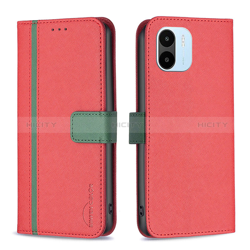 Coque Portefeuille Livre Cuir Etui Clapet B13F pour Xiaomi Poco C50 Rouge Plus