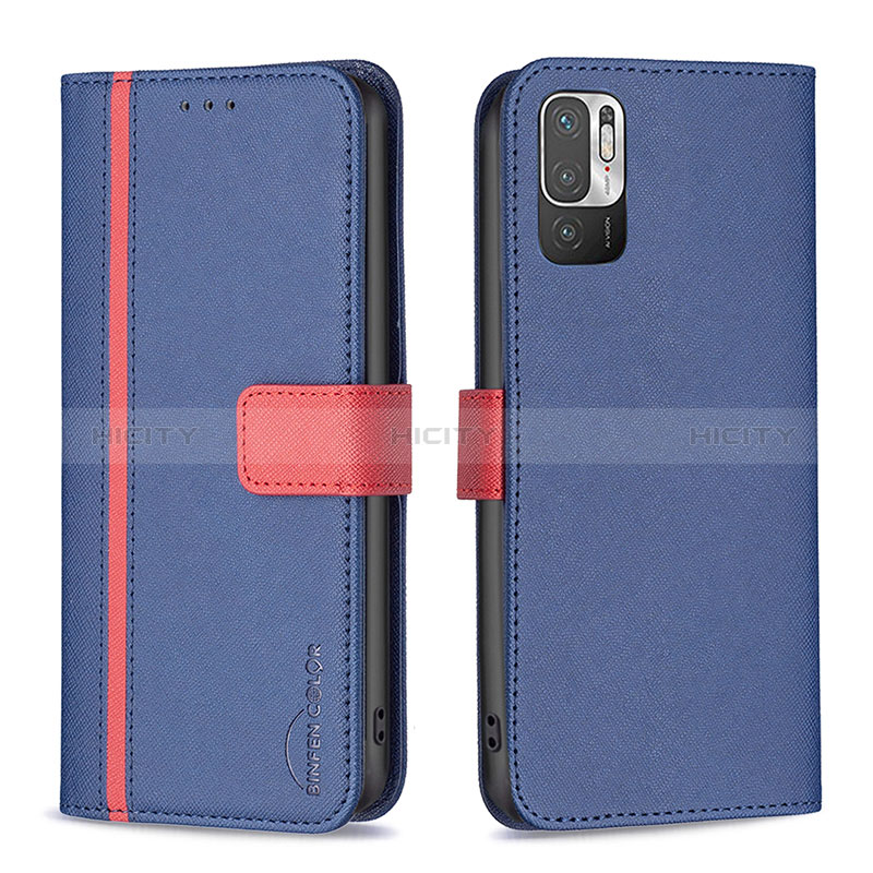 Coque Portefeuille Livre Cuir Etui Clapet B13F pour Xiaomi POCO M3 Pro 5G Bleu Plus