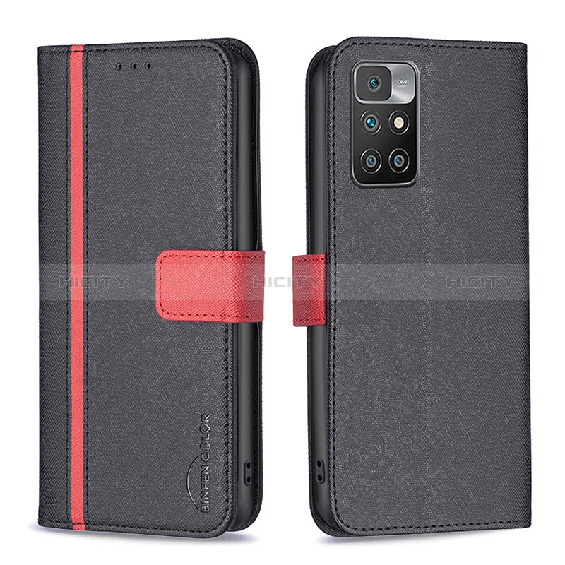 Coque Portefeuille Livre Cuir Etui Clapet B13F pour Xiaomi Redmi 10 (2022) Noir Plus