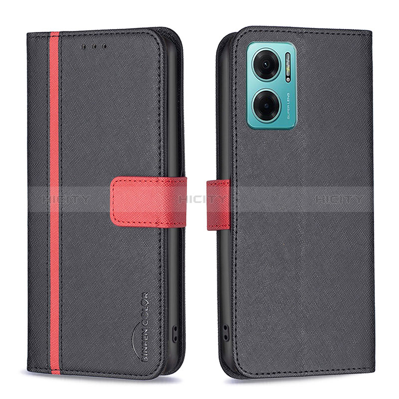 Coque Portefeuille Livre Cuir Etui Clapet B13F pour Xiaomi Redmi 10 5G Noir Plus