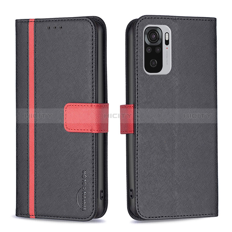 Coque Portefeuille Livre Cuir Etui Clapet B13F pour Xiaomi Redmi Note 11 SE India 4G Noir Plus