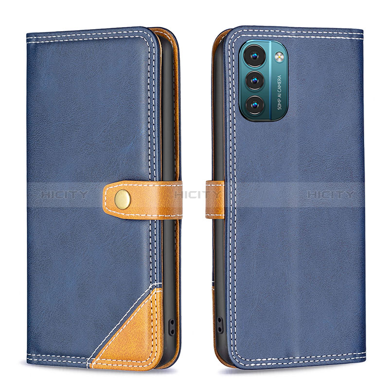 Coque Portefeuille Livre Cuir Etui Clapet B14F pour Nokia G11 Bleu Plus