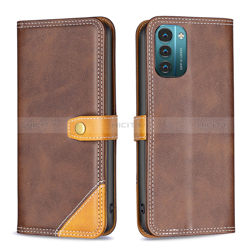 Coque Portefeuille Livre Cuir Etui Clapet B14F pour Nokia G11 Marron Plus