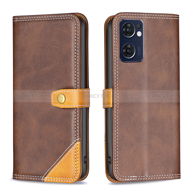 Coque Portefeuille Livre Cuir Etui Clapet B14F pour OnePlus Nord CE 2 5G Marron Plus