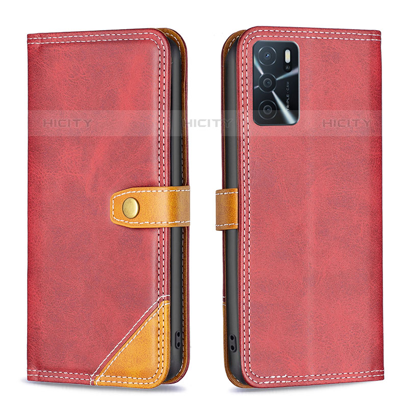 Coque Portefeuille Livre Cuir Etui Clapet B14F pour Oppo A16s Rouge Plus