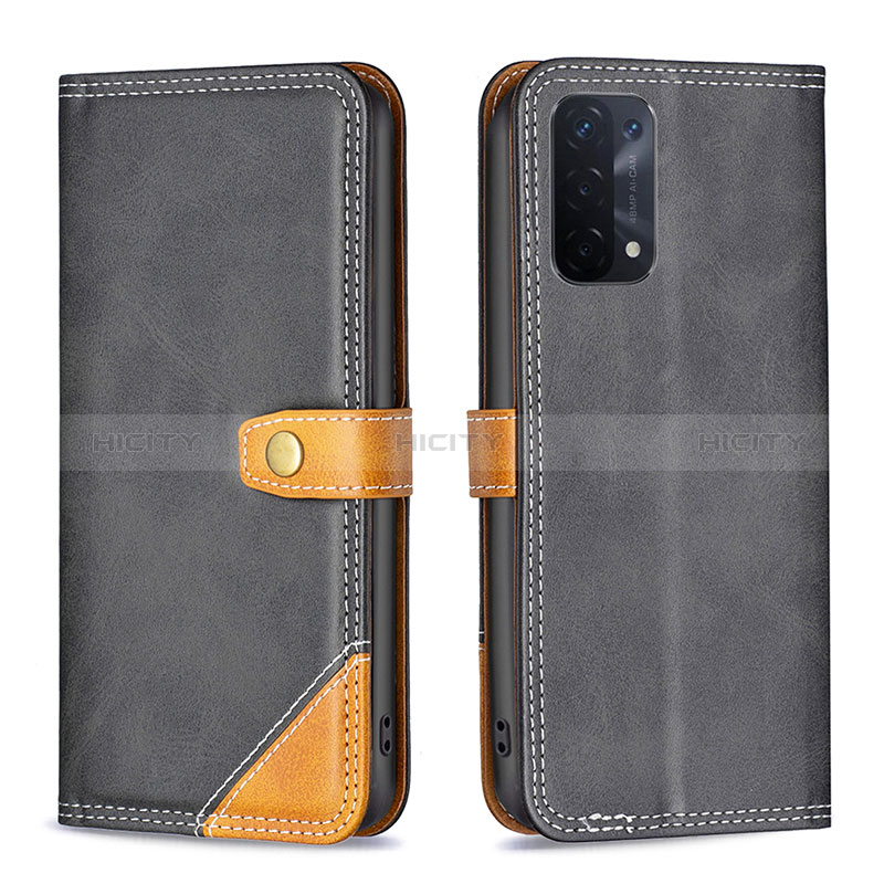 Coque Portefeuille Livre Cuir Etui Clapet B14F pour Oppo A54 5G Noir Plus