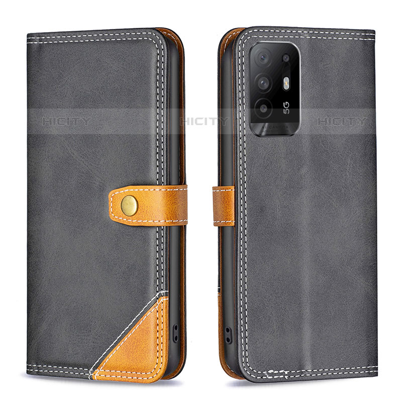 Coque Portefeuille Livre Cuir Etui Clapet B14F pour Oppo A94 5G Noir Plus