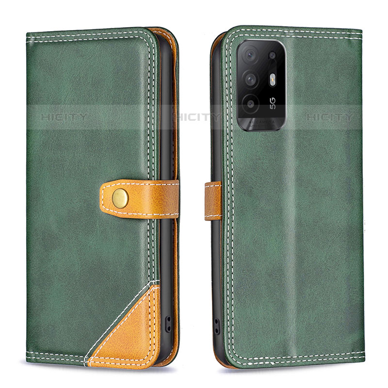 Coque Portefeuille Livre Cuir Etui Clapet B14F pour Oppo A94 5G Vert Plus