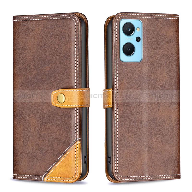 Coque Portefeuille Livre Cuir Etui Clapet B14F pour Oppo A96 4G Marron Plus