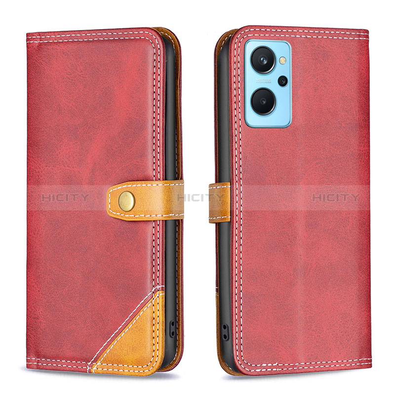 Coque Portefeuille Livre Cuir Etui Clapet B14F pour Oppo A96 4G Rouge Plus