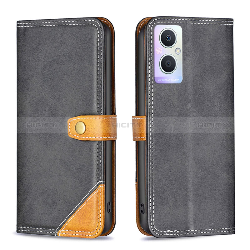 Coque Portefeuille Livre Cuir Etui Clapet B14F pour Oppo A96 5G Noir Plus