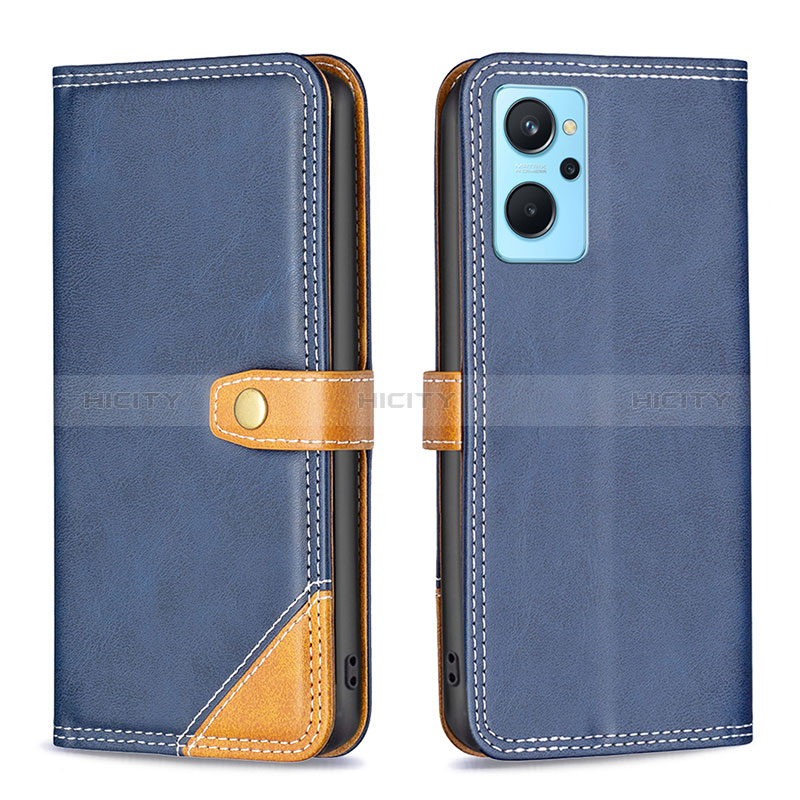 Coque Portefeuille Livre Cuir Etui Clapet B14F pour Oppo K10 4G Bleu Plus