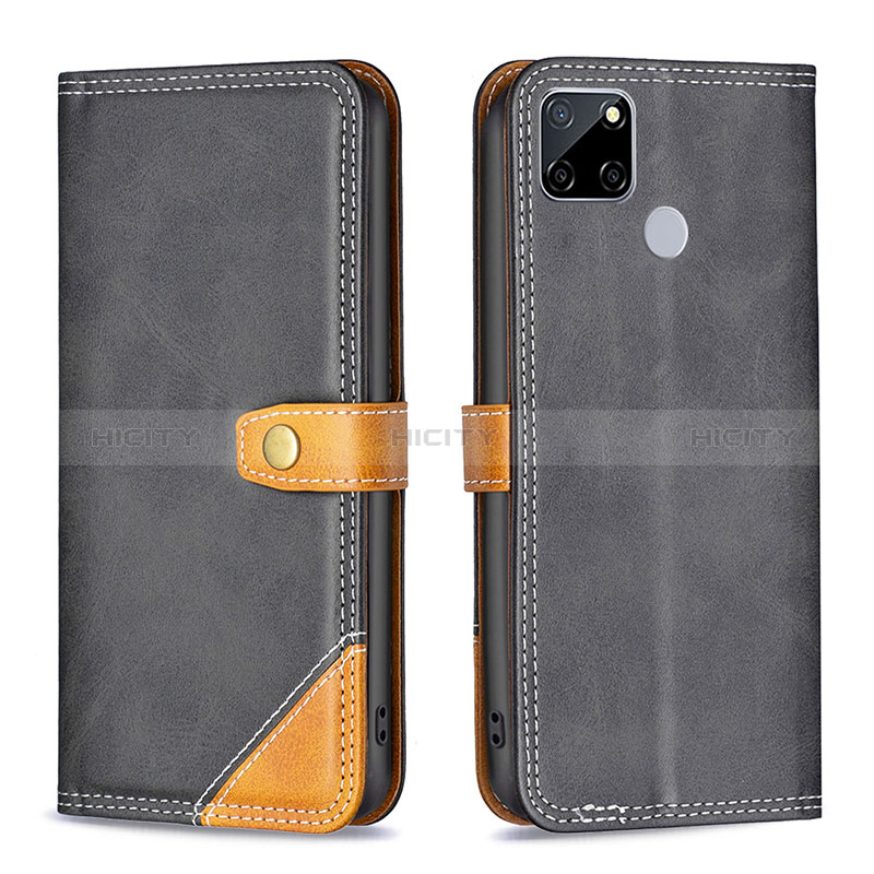 Coque Portefeuille Livre Cuir Etui Clapet B14F pour Realme 7i RMX2193 Noir Plus