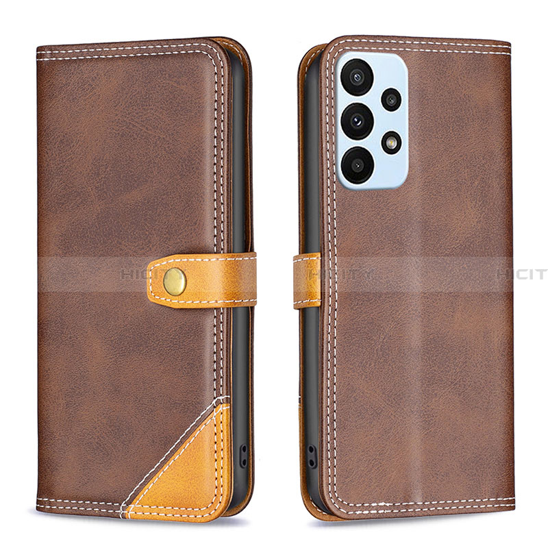 Coque Portefeuille Livre Cuir Etui Clapet B14F pour Samsung Galaxy A23 4G Marron Plus