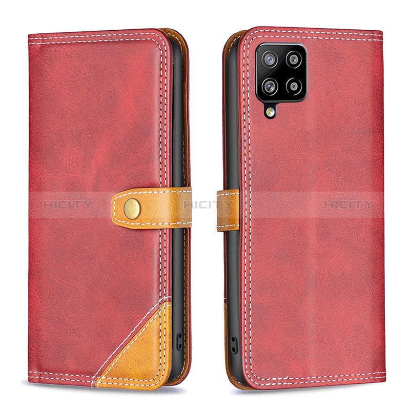 Coque Portefeuille Livre Cuir Etui Clapet B14F pour Samsung Galaxy A42 5G Rouge Plus