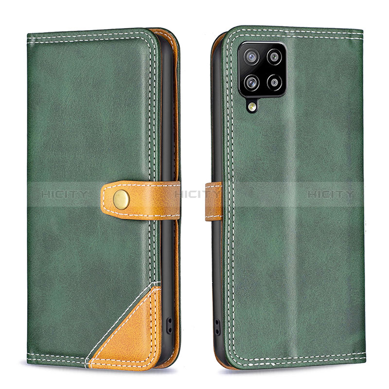 Coque Portefeuille Livre Cuir Etui Clapet B14F pour Samsung Galaxy A42 5G Vert Plus