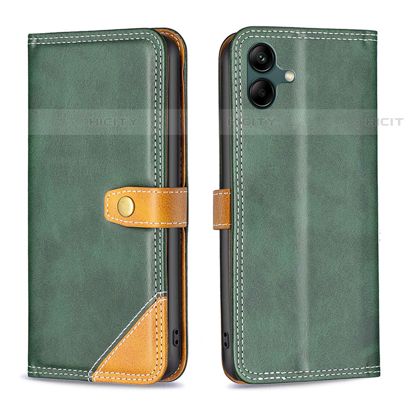 Coque Portefeuille Livre Cuir Etui Clapet B14F pour Samsung Galaxy F04 Vert Plus