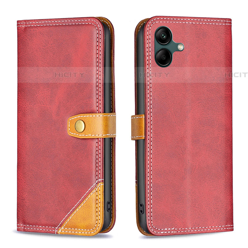 Coque Portefeuille Livre Cuir Etui Clapet B14F pour Samsung Galaxy F14 5G Rouge Plus