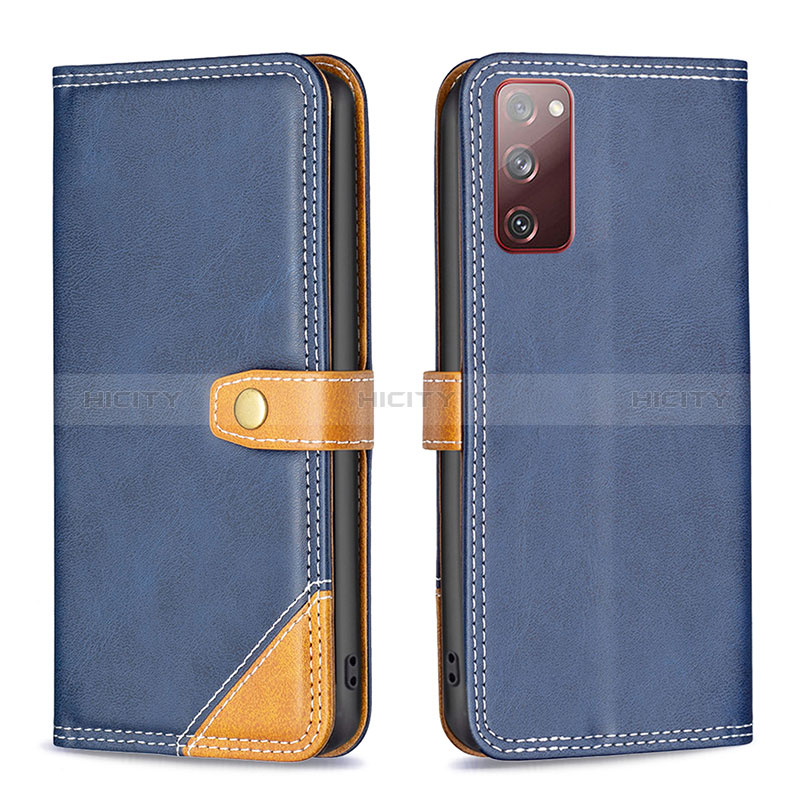 Coque Portefeuille Livre Cuir Etui Clapet B14F pour Samsung Galaxy S20 Lite 5G Bleu Plus