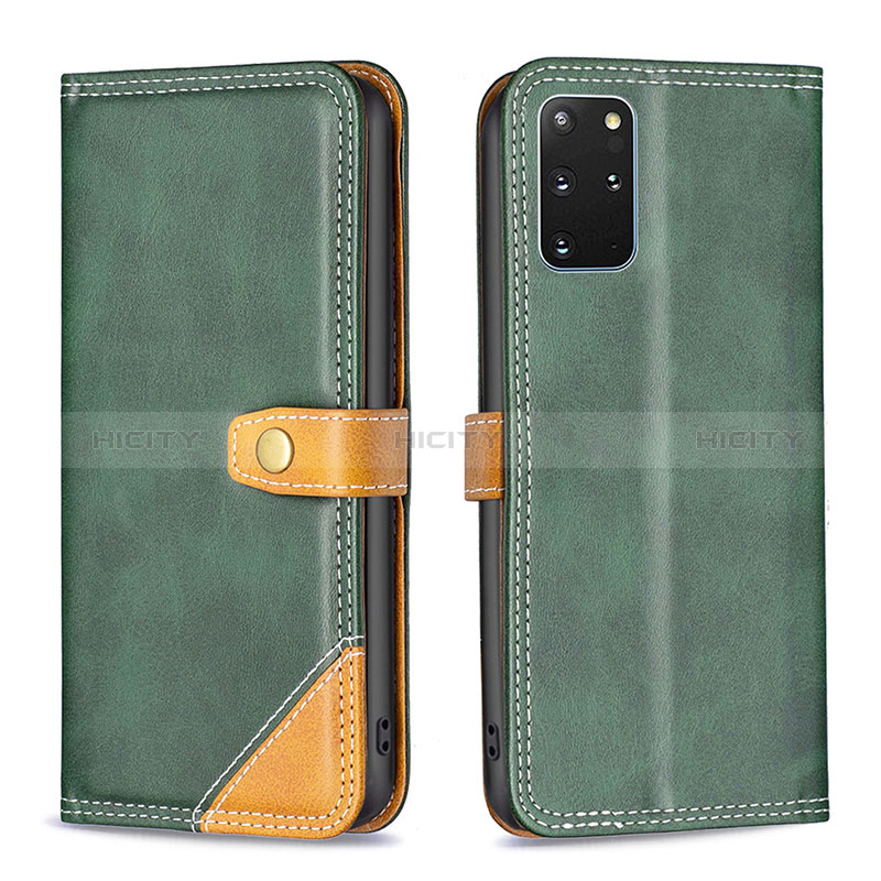 Coque Portefeuille Livre Cuir Etui Clapet B14F pour Samsung Galaxy S20 Plus 5G Vert Plus