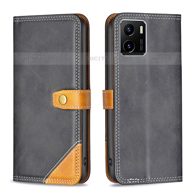 Coque Portefeuille Livre Cuir Etui Clapet B14F pour Vivo iQOO U5x Noir Plus