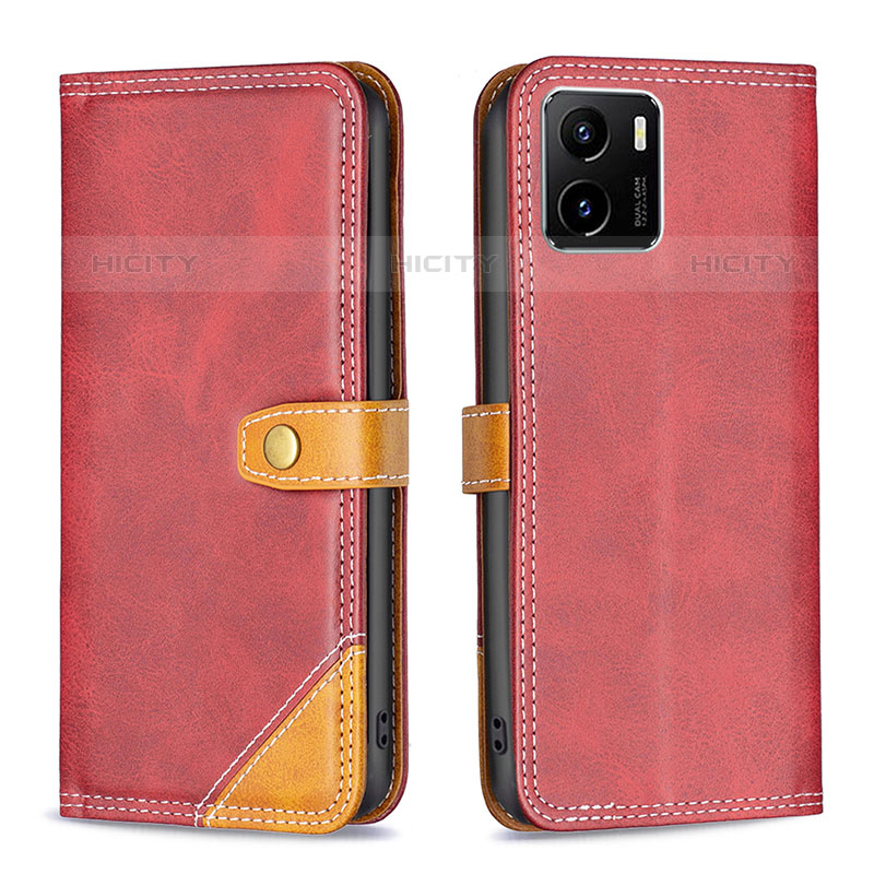 Coque Portefeuille Livre Cuir Etui Clapet B14F pour Vivo iQOO U5x Rouge Plus