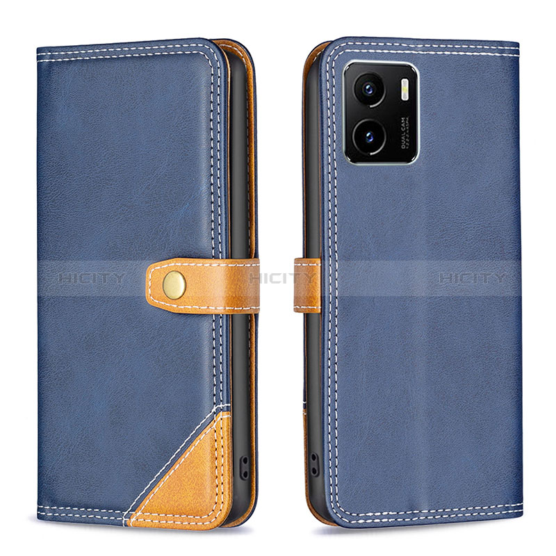 Coque Portefeuille Livre Cuir Etui Clapet B14F pour Vivo Y01 Bleu Plus