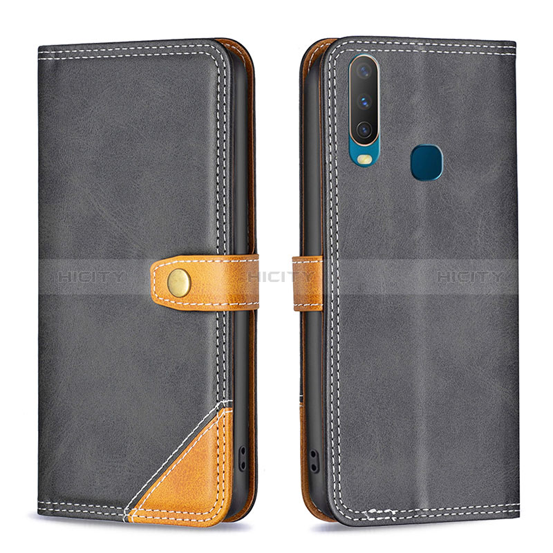 Coque Portefeuille Livre Cuir Etui Clapet B14F pour Vivo Y3s Noir Plus