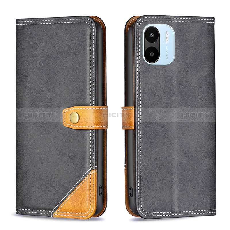 Coque Portefeuille Livre Cuir Etui Clapet B14F pour Xiaomi Poco C50 Noir Plus