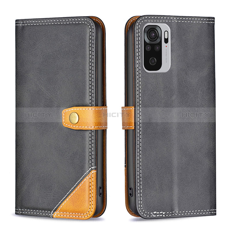 Coque Portefeuille Livre Cuir Etui Clapet B14F pour Xiaomi Poco M5S Noir Plus