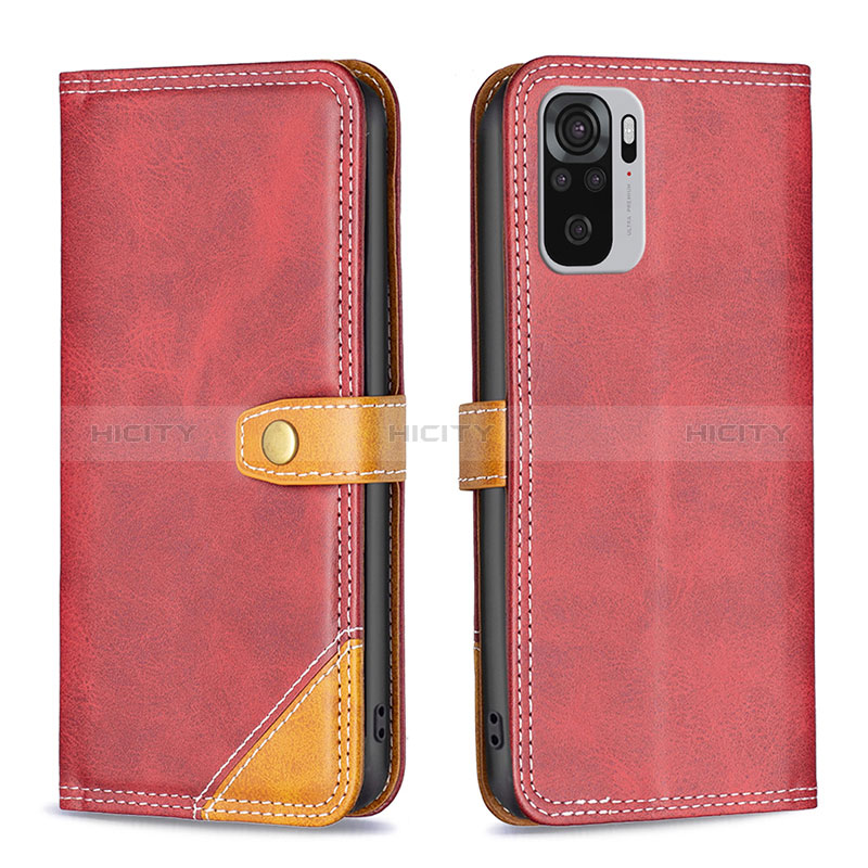 Coque Portefeuille Livre Cuir Etui Clapet B14F pour Xiaomi Poco M5S Rouge Plus