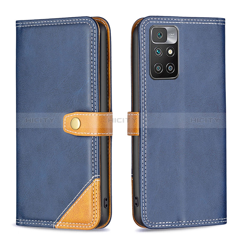 Coque Portefeuille Livre Cuir Etui Clapet B14F pour Xiaomi Redmi 10 (2022) Bleu Plus