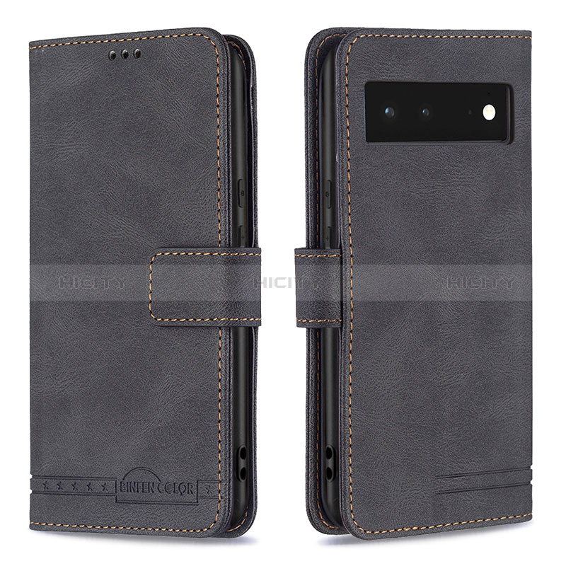 Coque Portefeuille Livre Cuir Etui Clapet B15F pour Google Pixel 6 5G Noir Plus