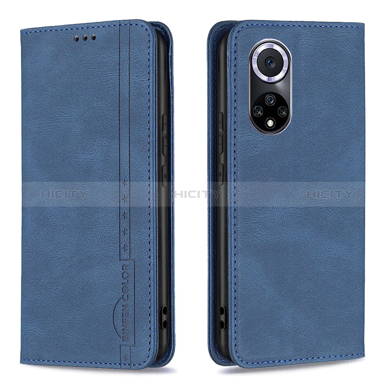 Coque Portefeuille Livre Cuir Etui Clapet B15F pour Huawei Honor 50 5G Bleu Plus