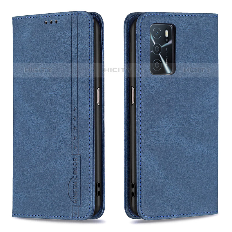 Coque Portefeuille Livre Cuir Etui Clapet B15F pour Oppo A54s Bleu Plus