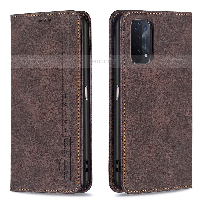 Coque Portefeuille Livre Cuir Etui Clapet B15F pour Oppo A93 5G Marron Plus